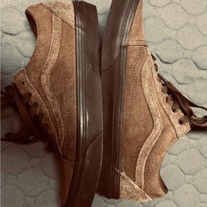 Vans Brown Suede Old Skool Sneakers with Black Soles